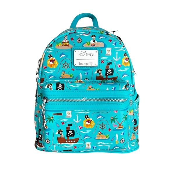 Loungefly Disney Pirate Mickey and Friends Blue New Mini Backpack - Picture 1 of 9